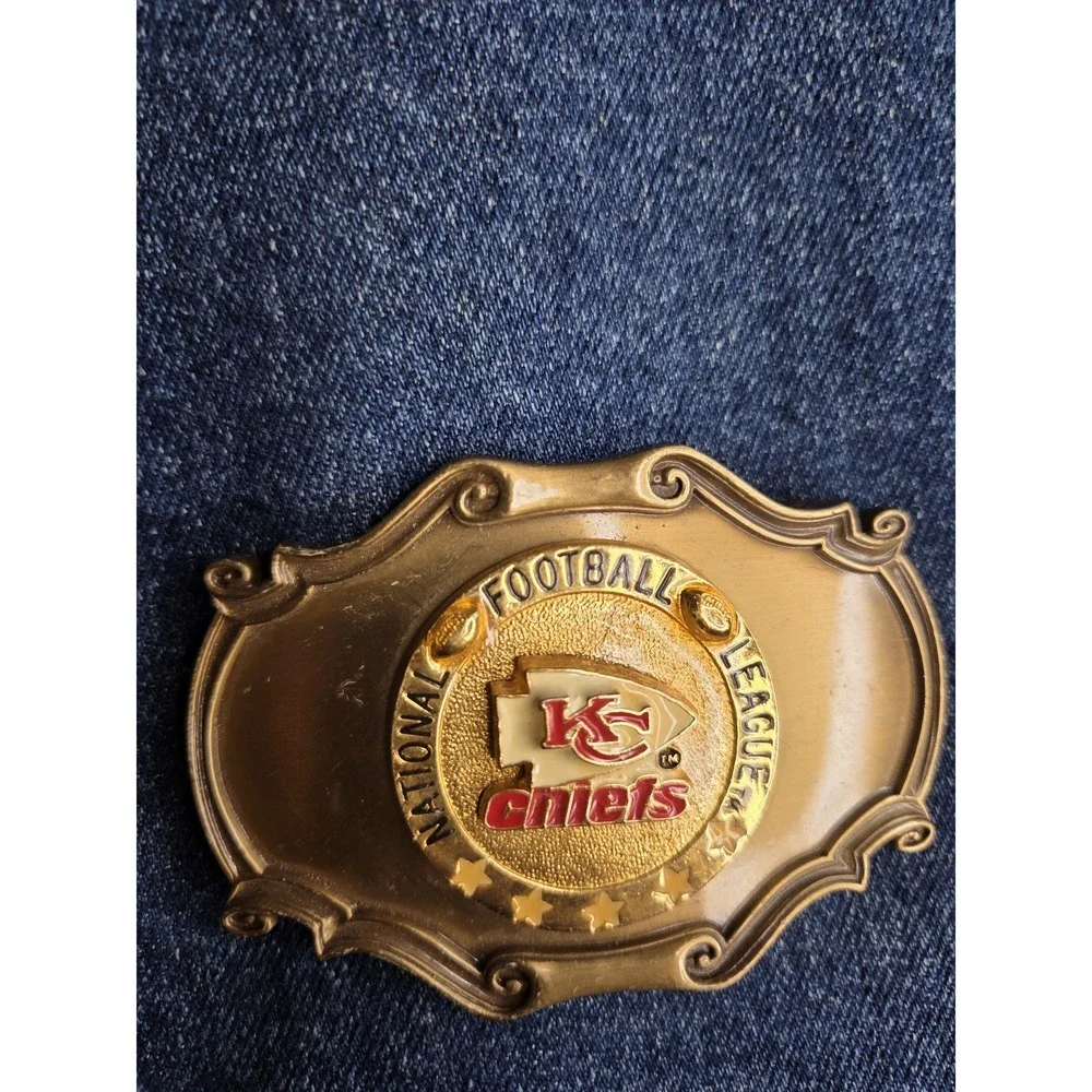 Vintage 1978 Kansas City Chiefs Raintree Brass Belt Buckle - Rare NFL
